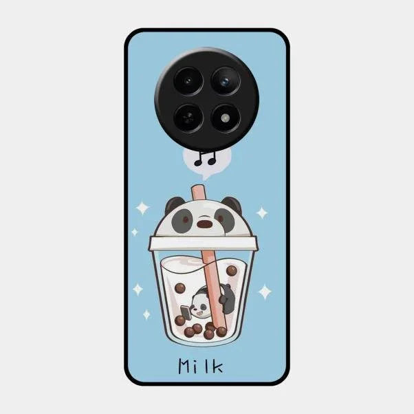 Cartoon Milk Tea We Bare Bears Glossy Metal Case Cover For Realme 12X 5G