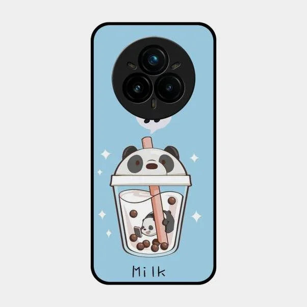 Cartoon Milk Tea We Bare Bears Glossy Metal Case Cover For Realme 14 Pro 5G