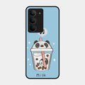 Cartoon Milk Tea We Bare Bears Glossy Metal Case Cover For Realme 14X 5G