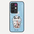 Cartoon Milk Tea We Bare Bears Glossy Metal Case Cover For Realme 15X 5G