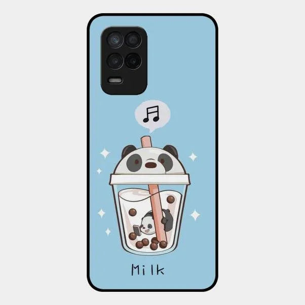 Cartoon Milk Tea We Bare Bears Glossy Metal Case Cover For Realme 8 5G