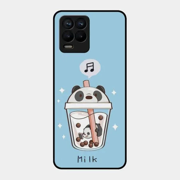 Cartoon Milk Tea We Bare Bears Glossy Metal Case Cover For Realme 8 Pro