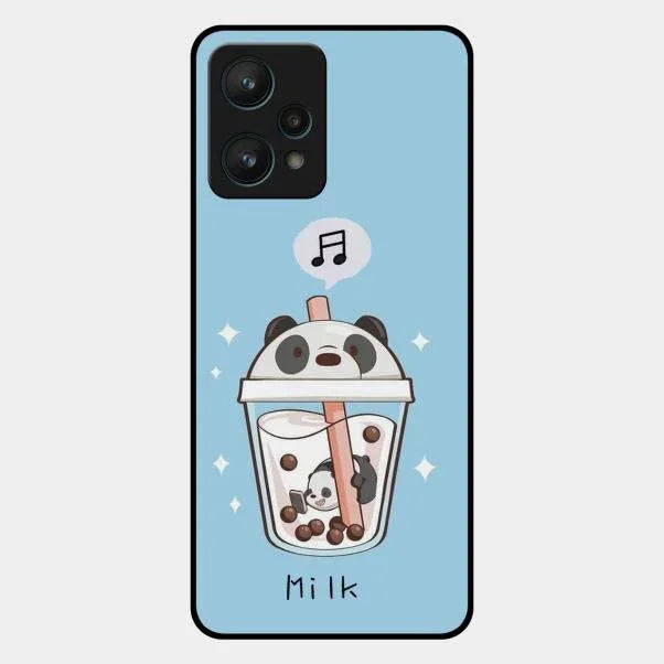 Cartoon Milk Tea We Bare Bears Glossy Metal Case Cover For Realme 9 Pro 5G