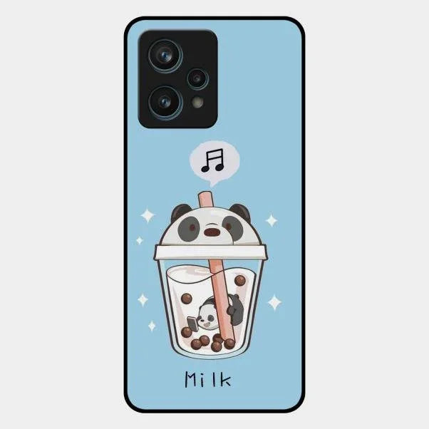 Cartoon Milk Tea We Bare Bears Glossy Metal Case Cover For Realme 9 Pro Plus 5G