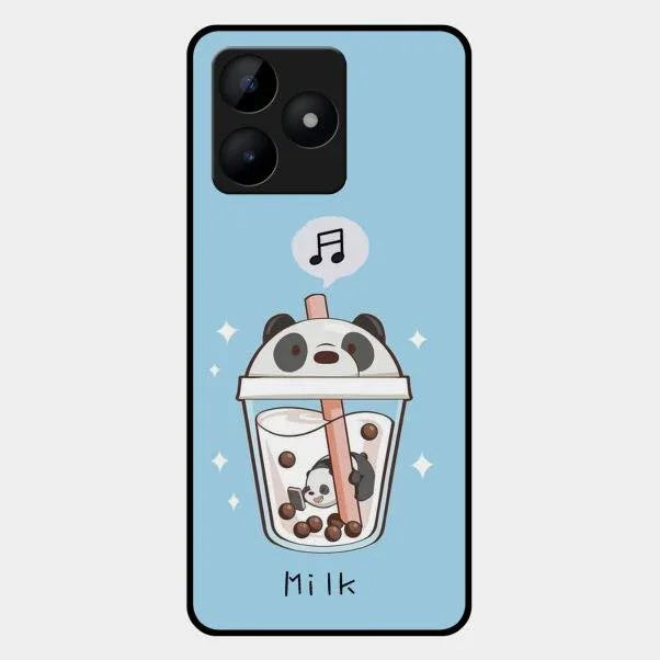 Cartoon Milk Tea We Bare Bears Glossy Metal Case Cover For Realme C53