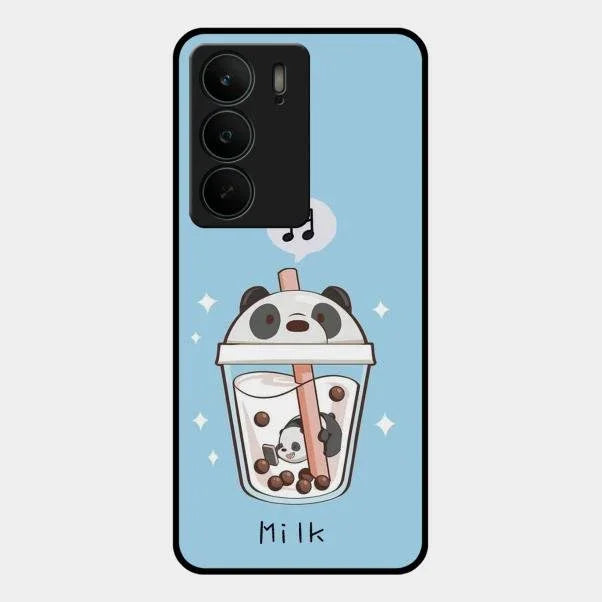 Cartoon Milk Tea We Bare Bears Glossy Metal Case Cover For Realme C75 5G