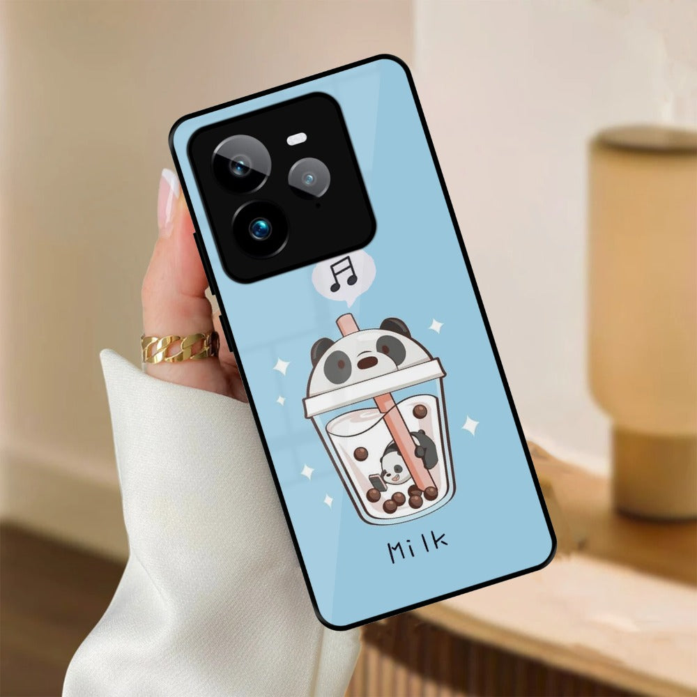 Cartoon Milk Tea We Bare Bears Glossy Metal Case Cover For Realme