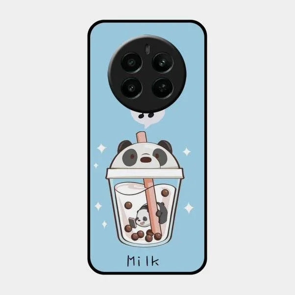 Cartoon Milk Tea We Bare Bears Glossy Metal Case Cover For Realme Narzo 70 Pro 5G