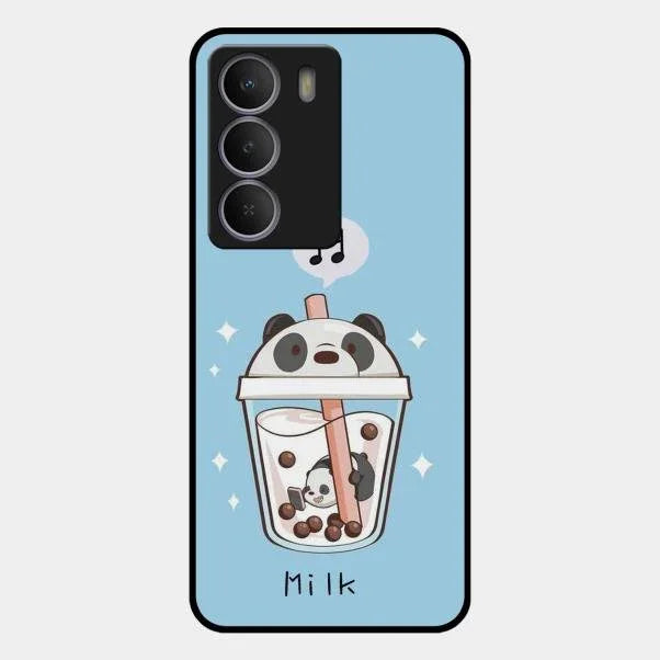 Cartoon Milk Tea We Bare Bears Glossy Metal Case Cover For Realme P3 Lite 5G
