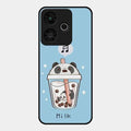 Cartoon Milk Tea We Bare Bears Glossy Metal Case Cover For Redmi 13 5G