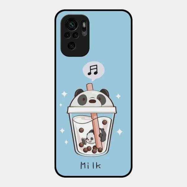 Cartoon Milk Tea We Bare Bears Glossy Metal Case Cover For Redmi Note 10