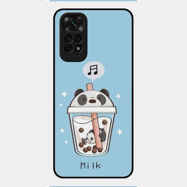 Cartoon Milk Tea We Bare Bears Glossy Metal Case Cover For Redmi Note 11