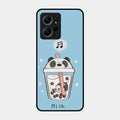 Cartoon Milk Tea We Bare Bears Glossy Metal Case Cover For Redmi Note 12 4G