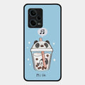 Cartoon Milk Tea We Bare Bears Glossy Metal Case Cover For Redmi Note 12 Pro Plus 5G