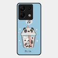 Cartoon Milk Tea We Bare Bears Glossy Metal Case Cover For Redmi Note 13 Pro 5G