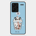 Cartoon Milk Tea We Bare Bears Glossy Metal Case Cover For Redmi Note 13 Pro Plus 5G