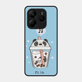 Cartoon Milk Tea We Bare Bears Glossy Metal Case Cover For Redmi Note 14 Se 5G