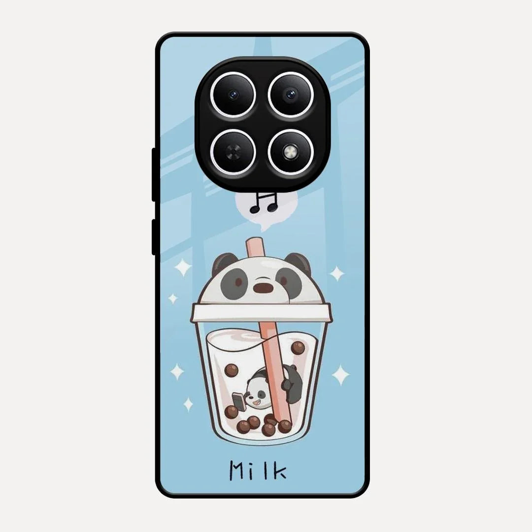Cartoon Milk Tea We Bare Bears Glossy Metal Case Cover For Redmi Note 15 5G