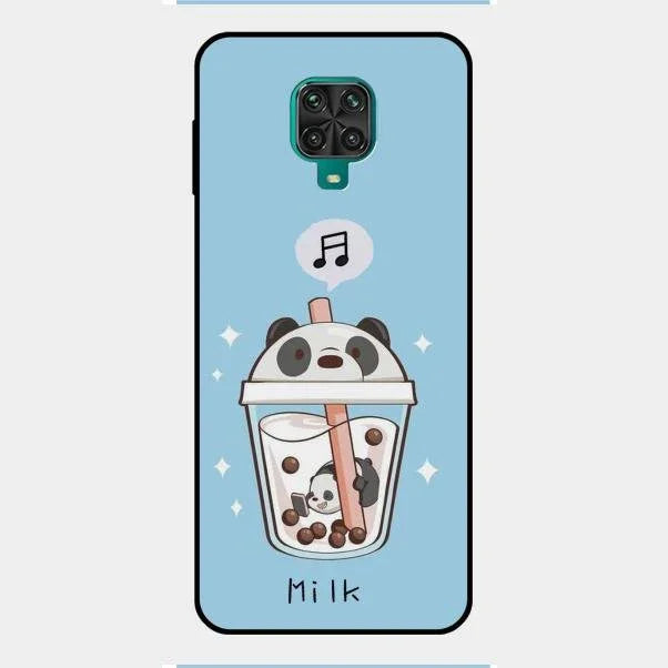 Cartoon Milk Tea We Bare Bears Glossy Metal Case Cover For Redmi Note 9 Pro Max
