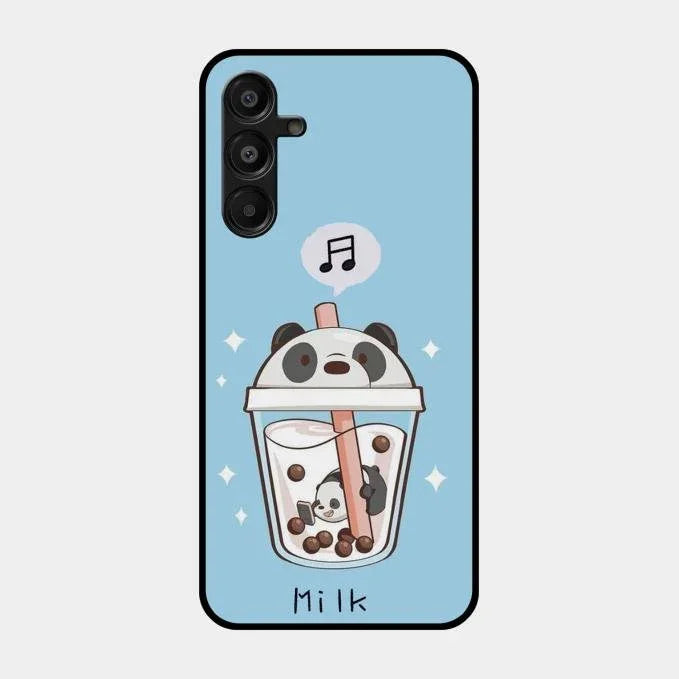 Cartoon Milk Tea We Bare Bears Glossy Metal Case Cover For Samsung Galaxy A16 5G