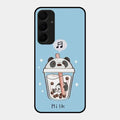Cartoon Milk Tea We Bare Bears Glossy Metal Case Cover For Samsung Galaxy A35 5G