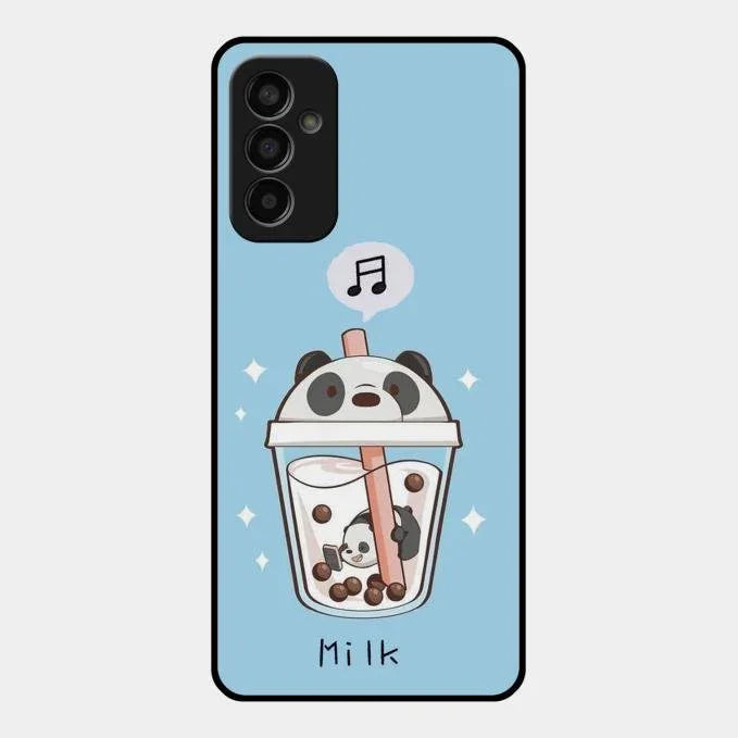 Cartoon Milk Tea We Bare Bears Glossy Metal Case Cover For Samsung Galaxy F13