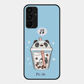 Cartoon Milk Tea We Bare Bears Glossy Metal Case Cover For Samsung Galaxy F15 5G