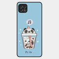 Cartoon Milk Tea We Bare Bears Glossy Metal Case Cover For Samsung Galaxy F42 5G