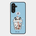 Cartoon Milk Tea We Bare Bears Glossy Metal Case Cover For Samsung Galaxy F55 5G
