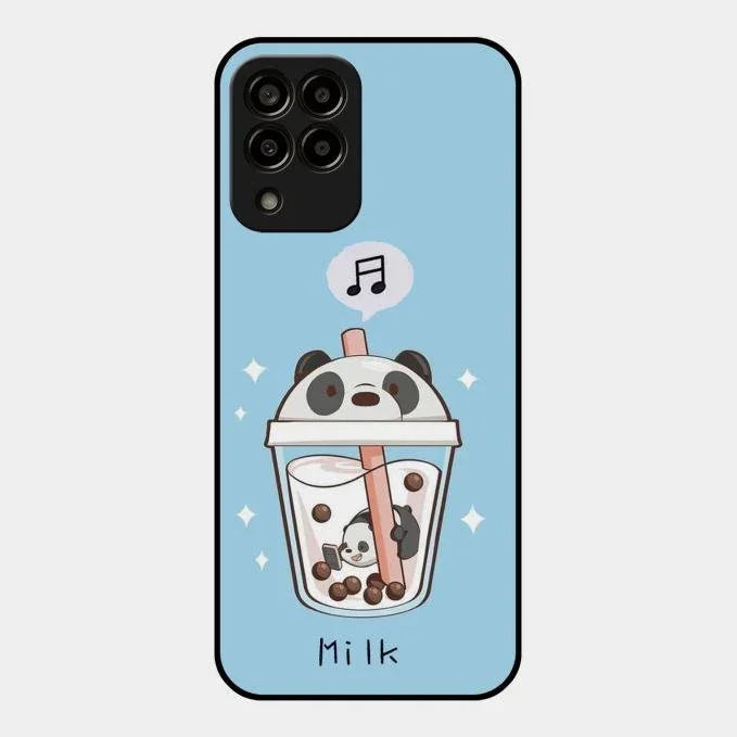 Cartoon Milk Tea We Bare Bears Glossy Metal Case Cover For Samsung Galaxy M33 5G