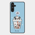 Cartoon Milk Tea We Bare Bears Glossy Metal Case Cover For Samsung Galaxy M55 5G