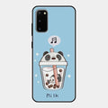 Cartoon Milk Tea We Bare Bears Glossy Metal Case Cover For Samsung Galaxy S20