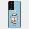 Cartoon Milk Tea We Bare Bears Glossy Metal Case Cover For Samsung Galaxy S21 Ultra