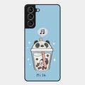 Cartoon Milk Tea We Bare Bears Glossy Metal Case Cover For Samsung Galaxy S21
