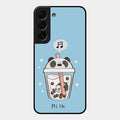 Cartoon Milk Tea We Bare Bears Glossy Metal Case Cover For Samsung Galaxy S22 Plus 5G