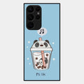 Cartoon Milk Tea We Bare Bears Glossy Metal Case Cover For Samsung Galaxy S22 Ultra 5G