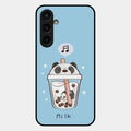 Cartoon Milk Tea We Bare Bears Glossy Metal Case Cover For Samsung Galaxy S23 Fe 5G