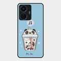 Cartoon Milk Tea We Bare Bears Glossy Metal Case Cover For Vivo T1 44W 4G