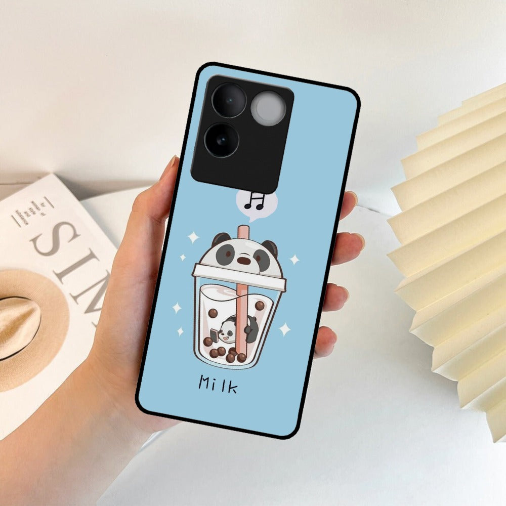 Cartoon Milk Tea We Bare Bears Glossy Metal Case Cover For Vivo