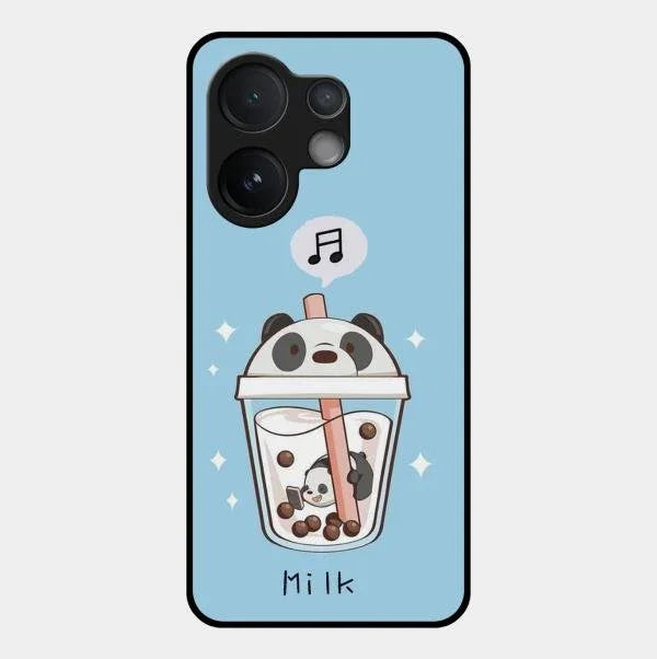 Cartoon Milk Tea We Bare Bears Glossy Metal Case Cover For Vivo T4 Pro 5G