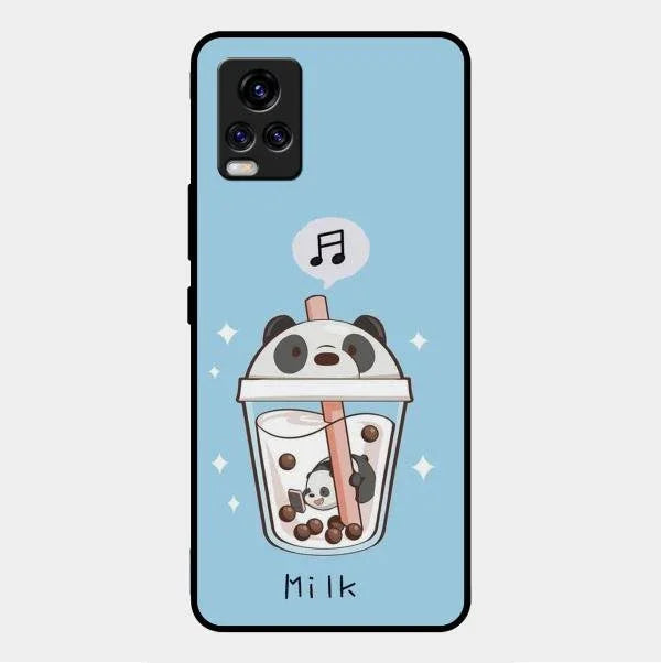 Cartoon Milk Tea We Bare Bears Glossy Metal Case Cover For Vivo V20 Pro 5G