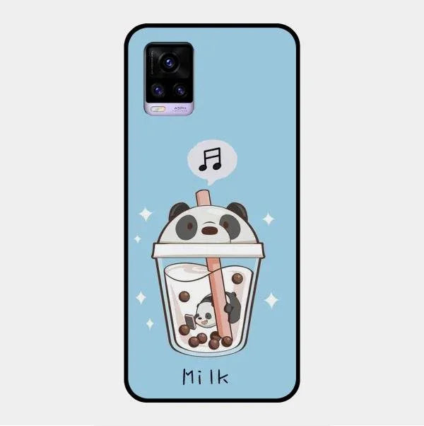 Cartoon Milk Tea We Bare Bears Glossy Metal Case Cover For Vivo V20