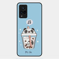 Cartoon Milk Tea We Bare Bears Glossy Metal Case Cover For Vivo V21 5G