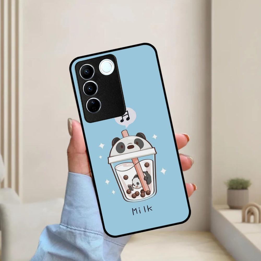 Cartoon Milk Tea We Bare Bears Glossy Metal Case Cover For Vivo