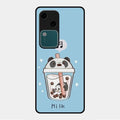 Cartoon Milk Tea We Bare Bears Glossy Metal Case Cover For Vivo V30 5G