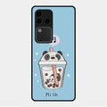 Cartoon Milk Tea We Bare Bears Glossy Metal Case Cover For Vivo V30 Pro 5G
