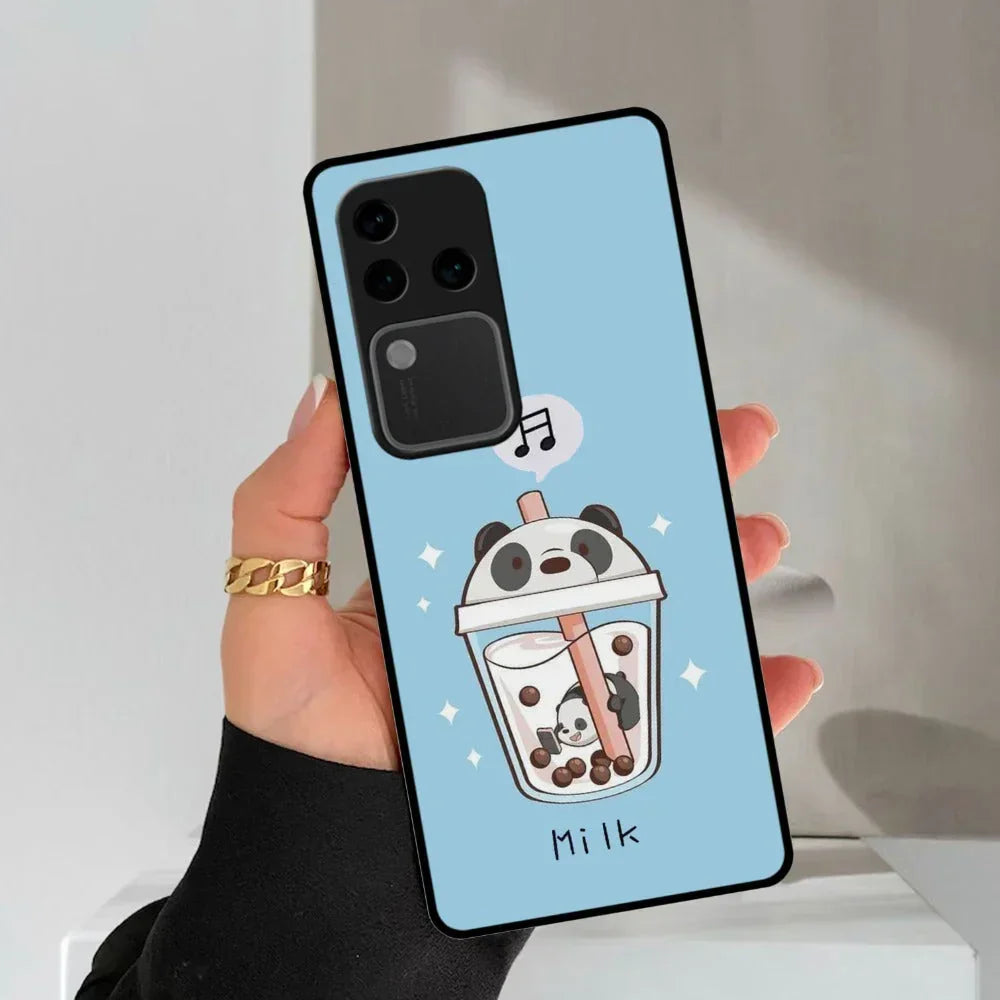 Cartoon Milk Tea We Bare Bears Glossy Metal Case Cover For Vivo - ShopOnCliQ