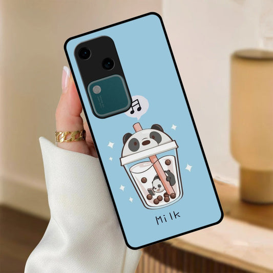 Cartoon Milk Tea We Bare Bears Glossy Metal Case Cover For Vivo