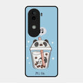Cartoon Milk Tea We Bare Bears Glossy Metal Case Cover For Vivo V40E 5G