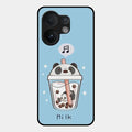 Cartoon Milk Tea We Bare Bears Glossy Metal Case Cover For Vivo V60 5G